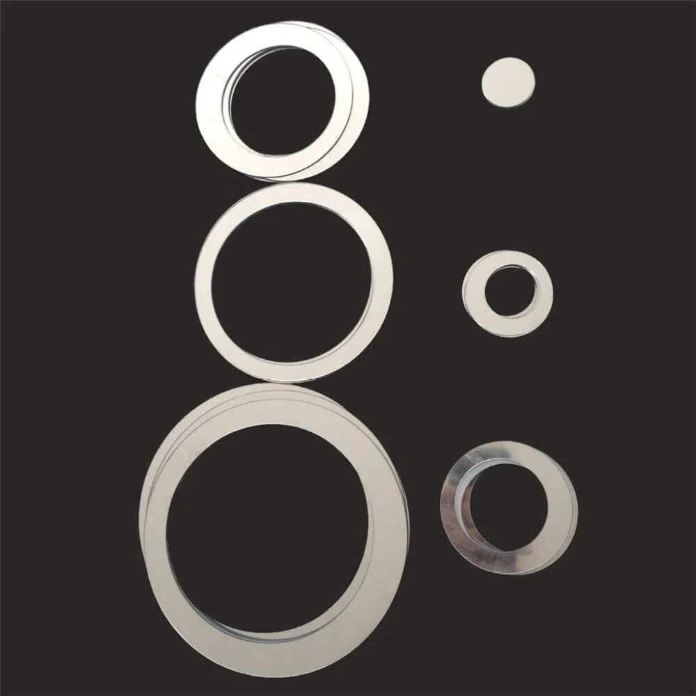 24pcs Grey Circular Mirror Wall Stickers - Stylish DIY Home Decoration